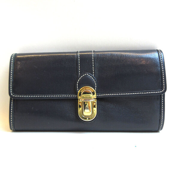Louis Vuitton Handbags - Louis Vuitton Portefeuille Sarah Cuir Utah Long Wallet Navy Blue